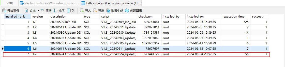 flyway报错2-2