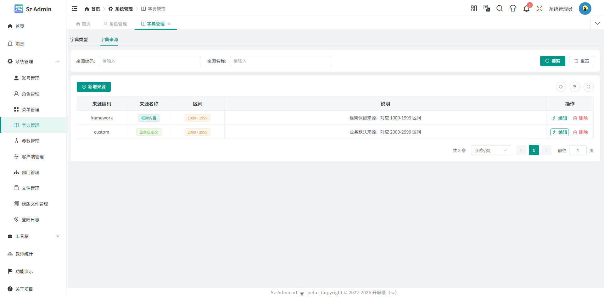 字典来源列表